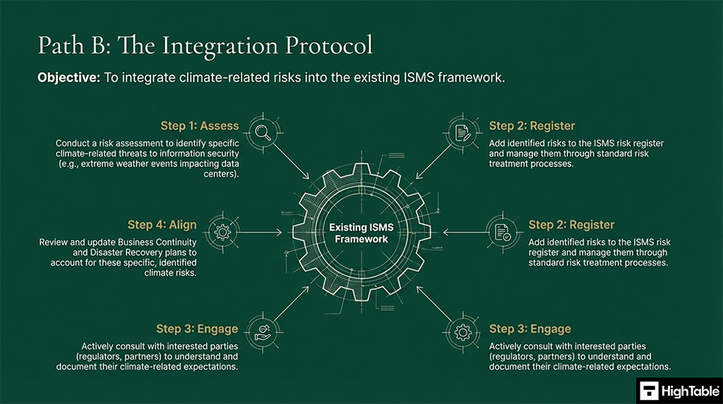 ISO27001-2022 Amendment 1 Climate Action Changes - solution 2 - integrate climate change into the ISMS