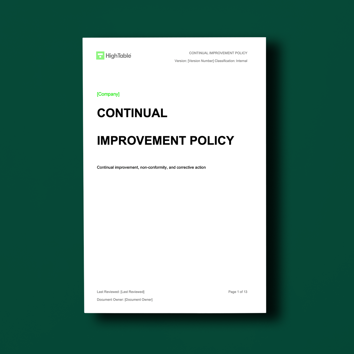 ISO 27001 Continual Improvement Policy Explained + Template