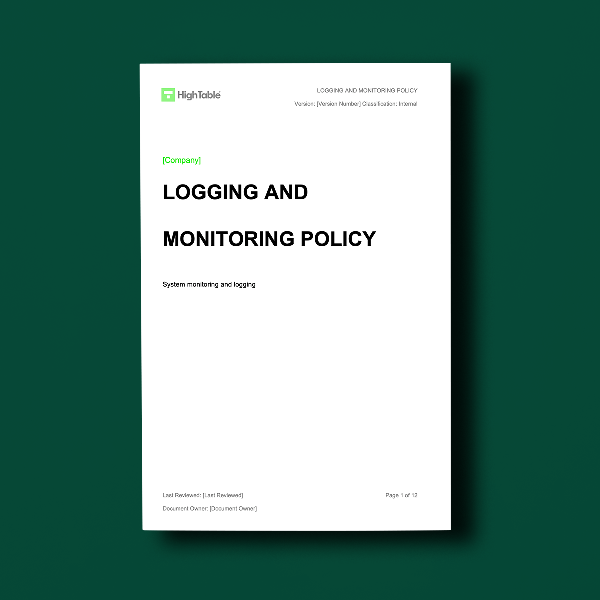 ISO 27001 Logging and Monitoring Policy: How to Write & Template