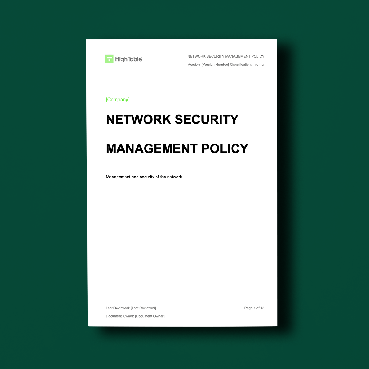 network security policy template