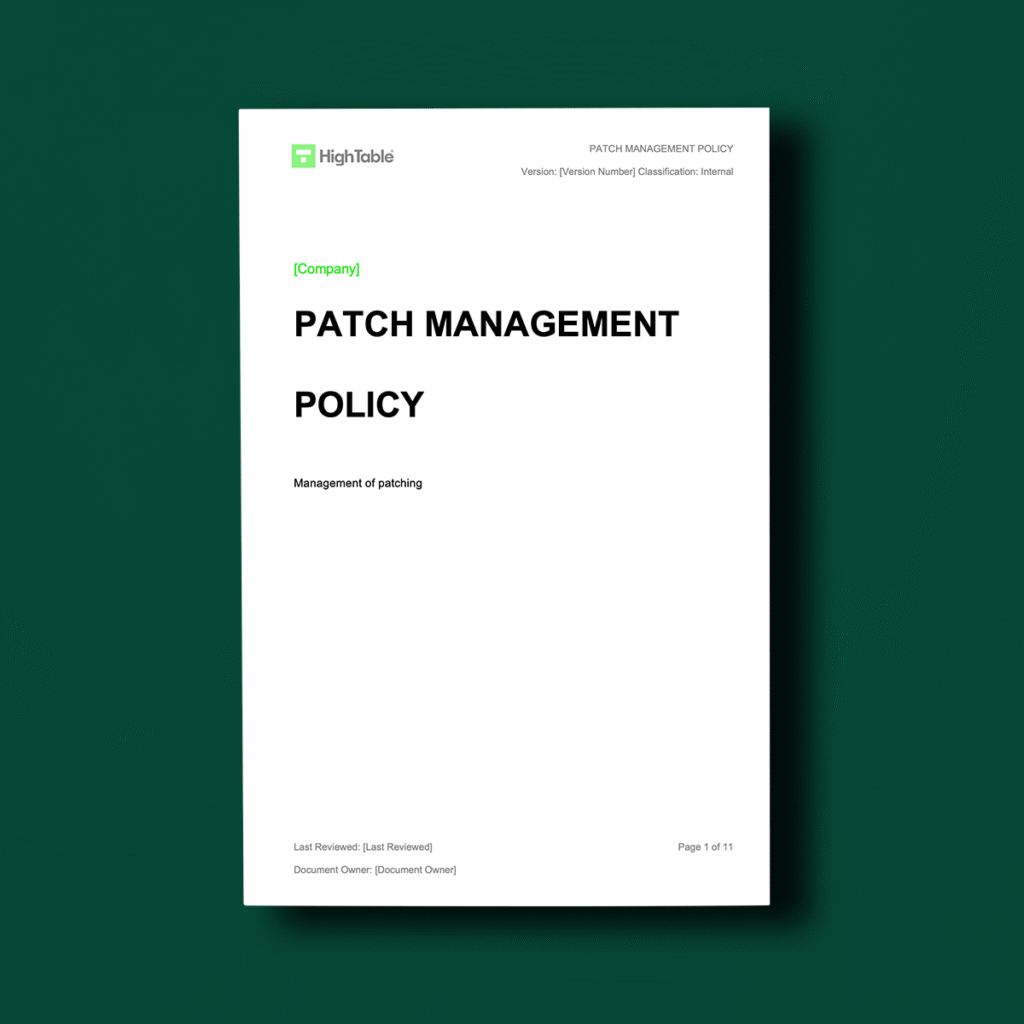 patch management policy template