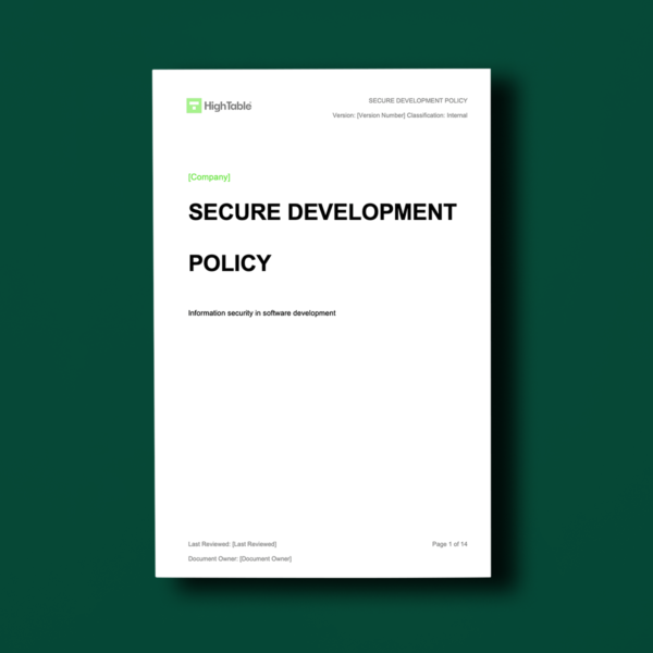 secure development policy template