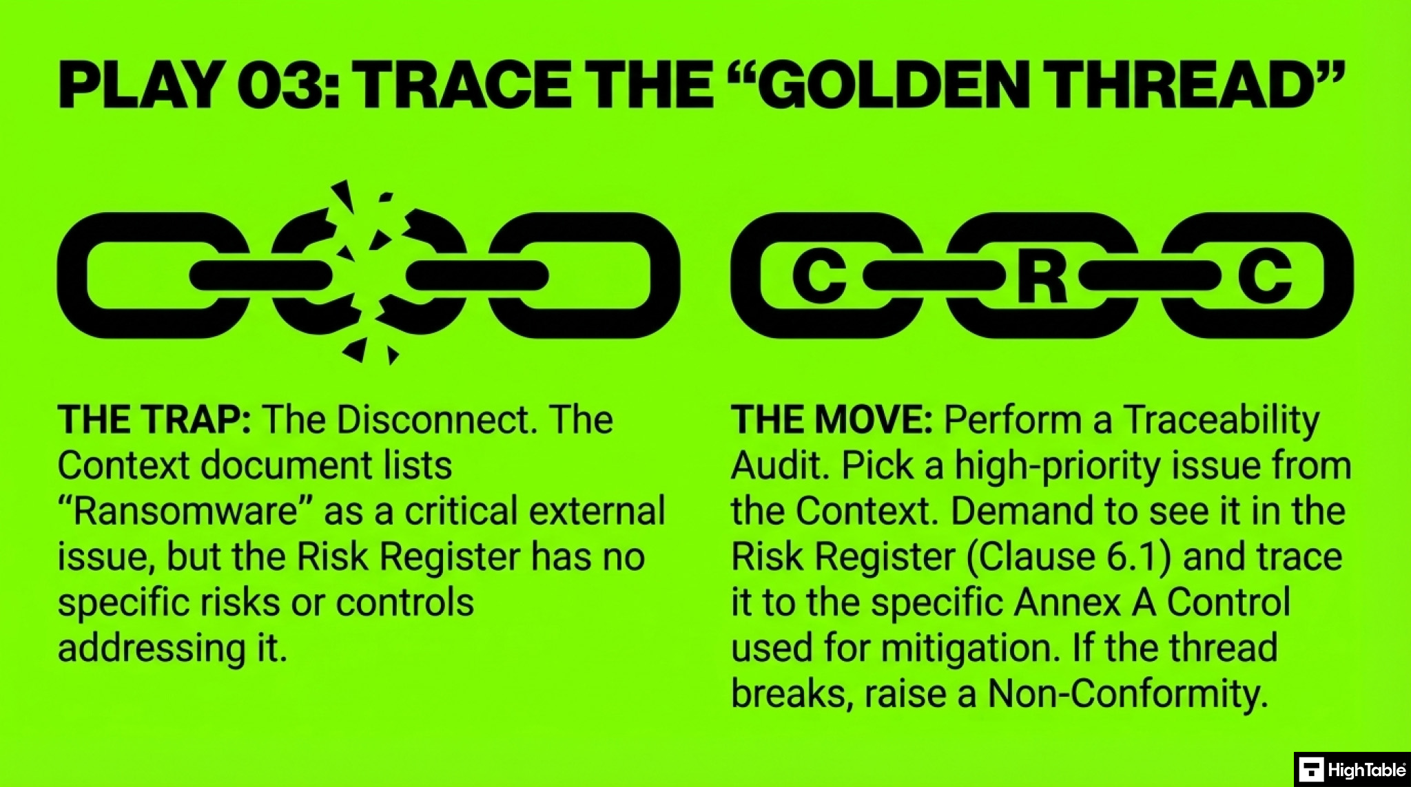 ISO 27001 Clause 4.1 Audit Checklist - trace the golden thread