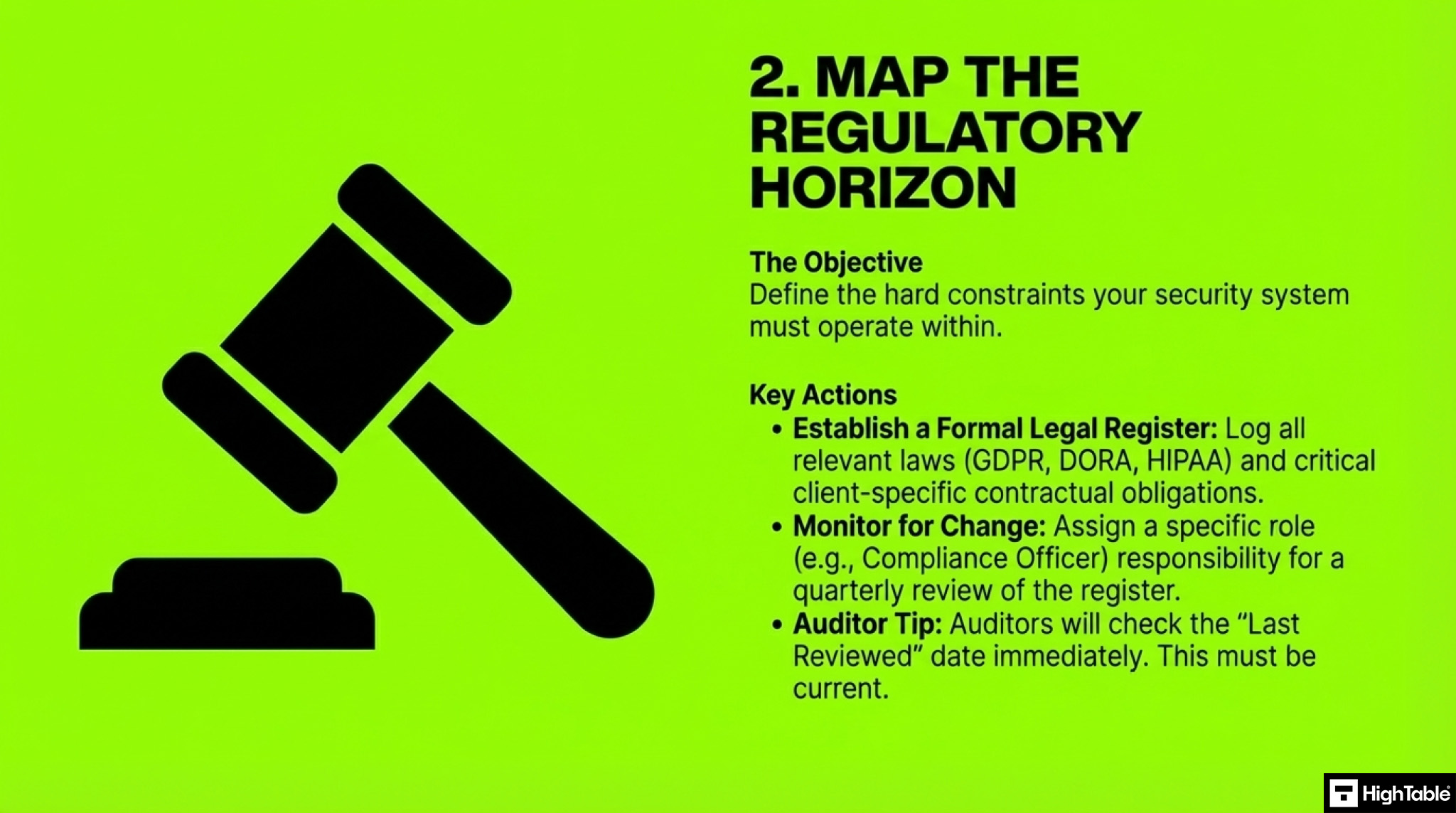 ISO 27001 Clause 4.1 Implementation Checklist - map the regulatory horizon