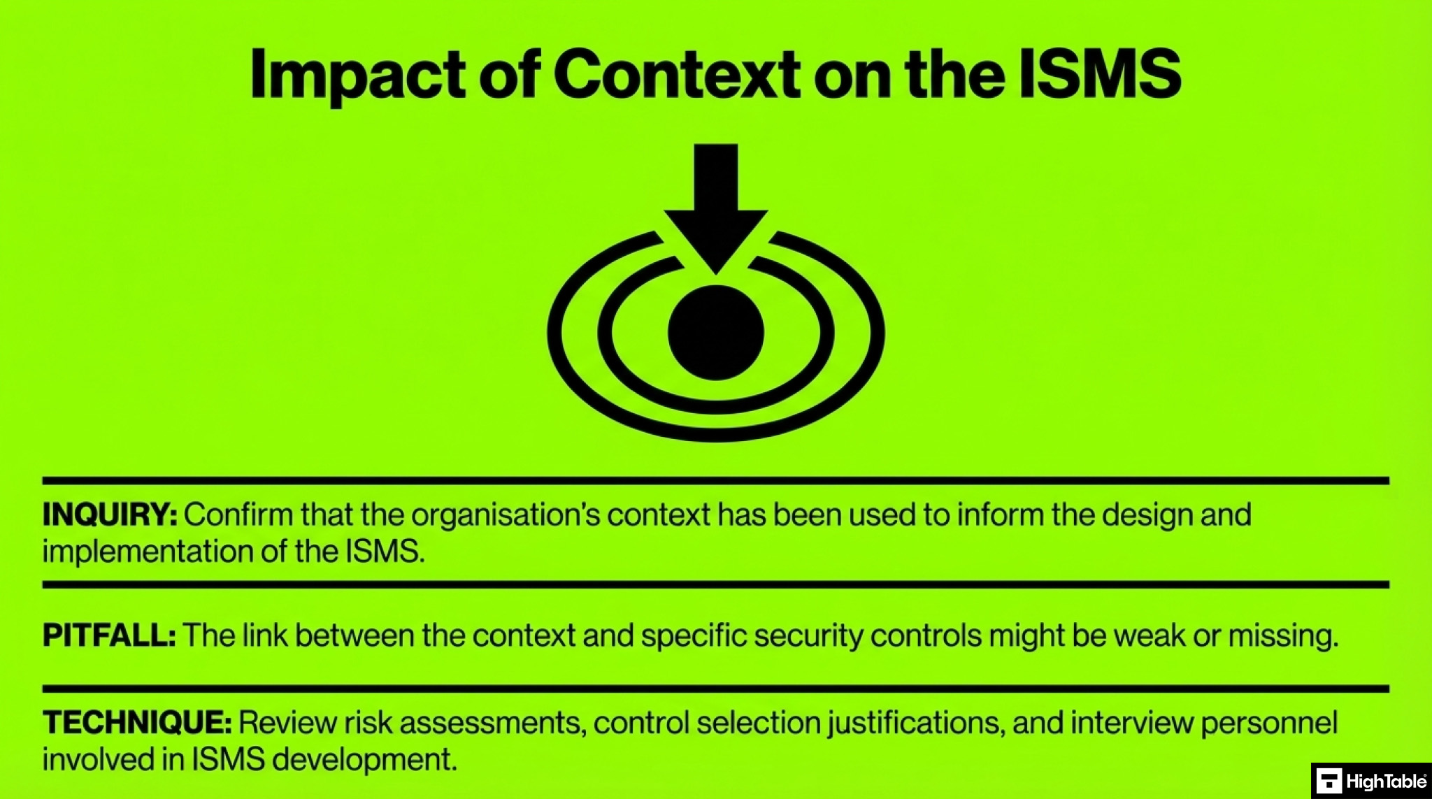 how to audit ISO 27001 clause 4.1 - audit the impact of context