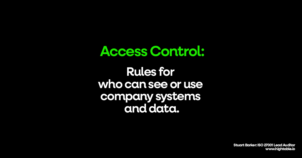 What is ISO 27001 access control?