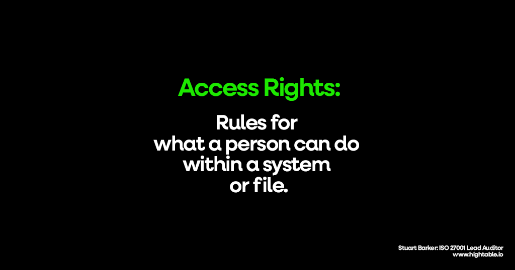 What is ISO 27001 access rights?